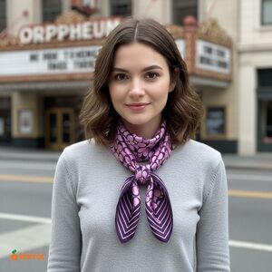 Coach Pink and Purple Silk Scarf (S)